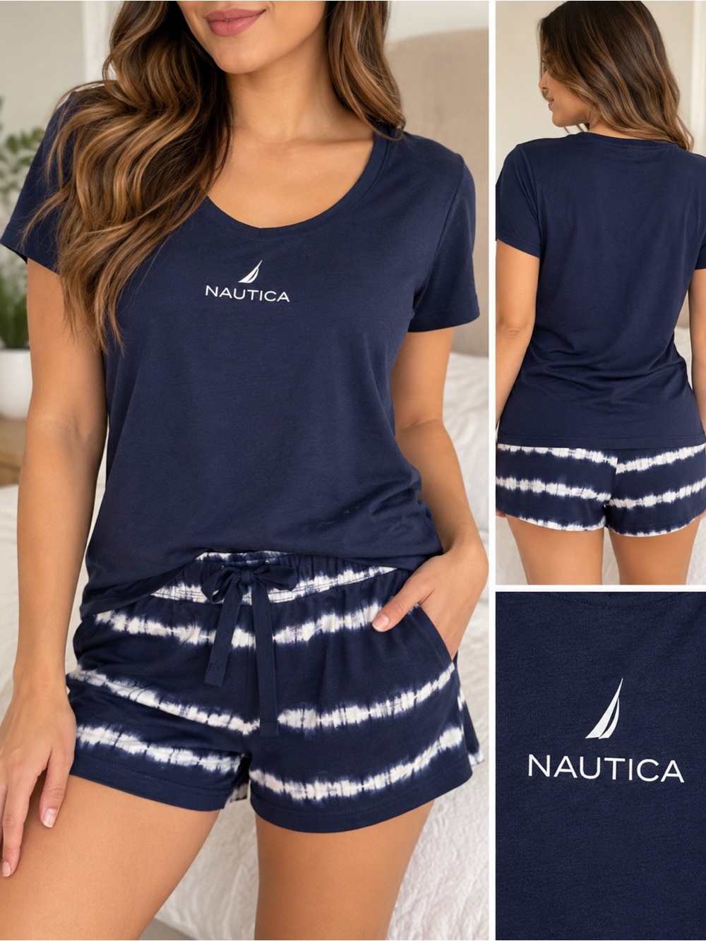 Nautica Women's Navy  Pajama Set size M